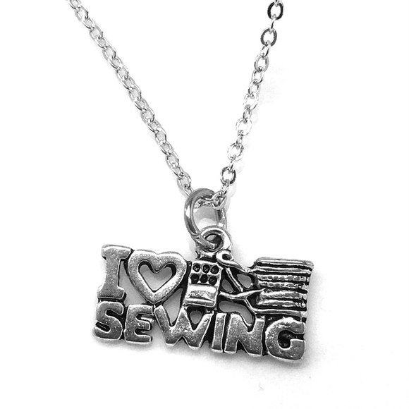 I love Sewing Charm Necklace - Picture 1 of 2